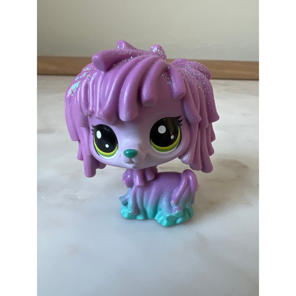 Littlest Pet Shop Sparkles Moppington Purple Teal Glitter Komondor #2-S20